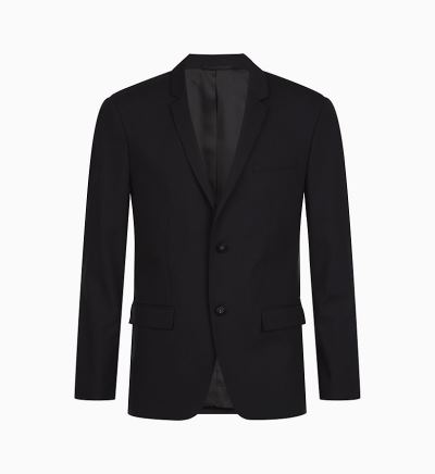 Calvin Klein Ruhák HU404791 | Calvin Klein Fitted Wool Stretch Férfi Blézer Fekete
